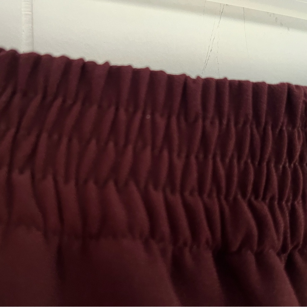 Ann Taylor Factory Burgundy Dress Pants Slacks Belt Wide Leg Size 8 - Picture 9 of 11